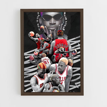 ap-chicago bulls-13 cadre Bois foncé