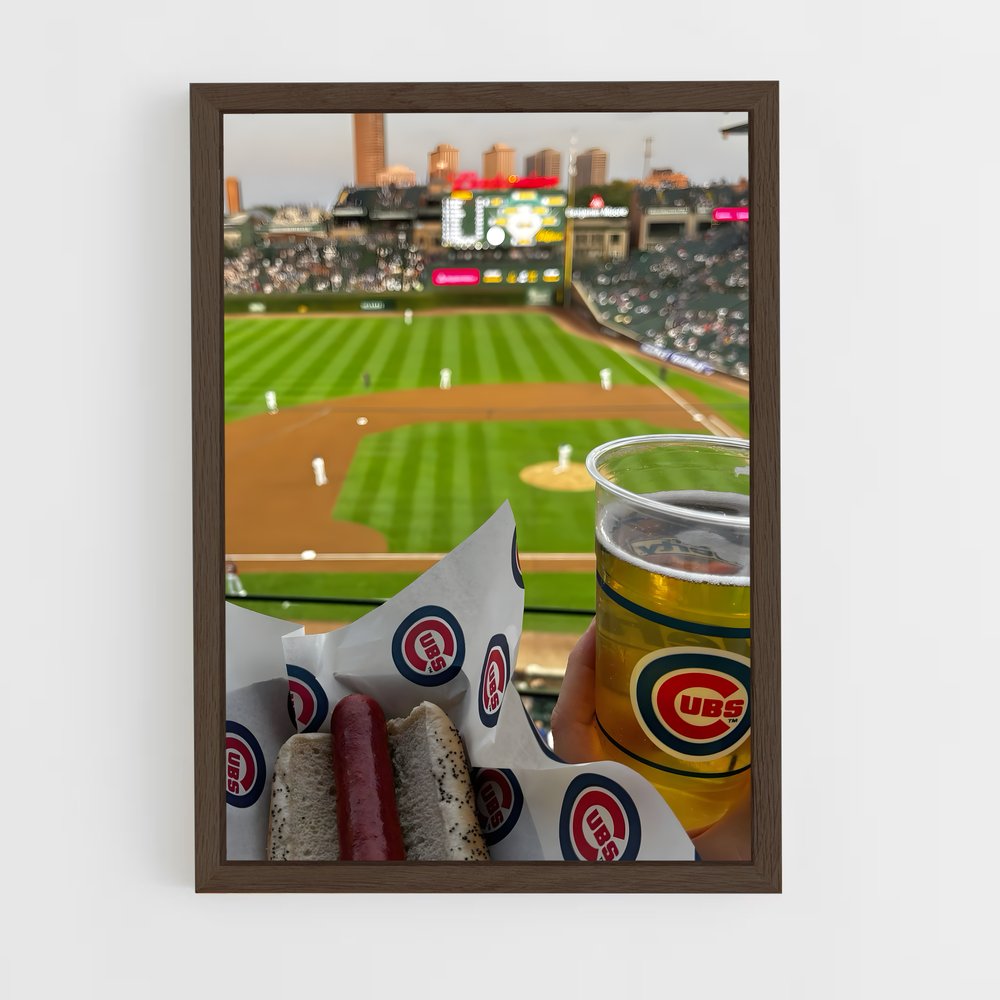 ap-chicago cubs-3 cadre Bois foncé