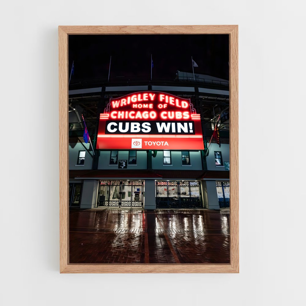 ap-chicago cubs-6 cadre Bois clair