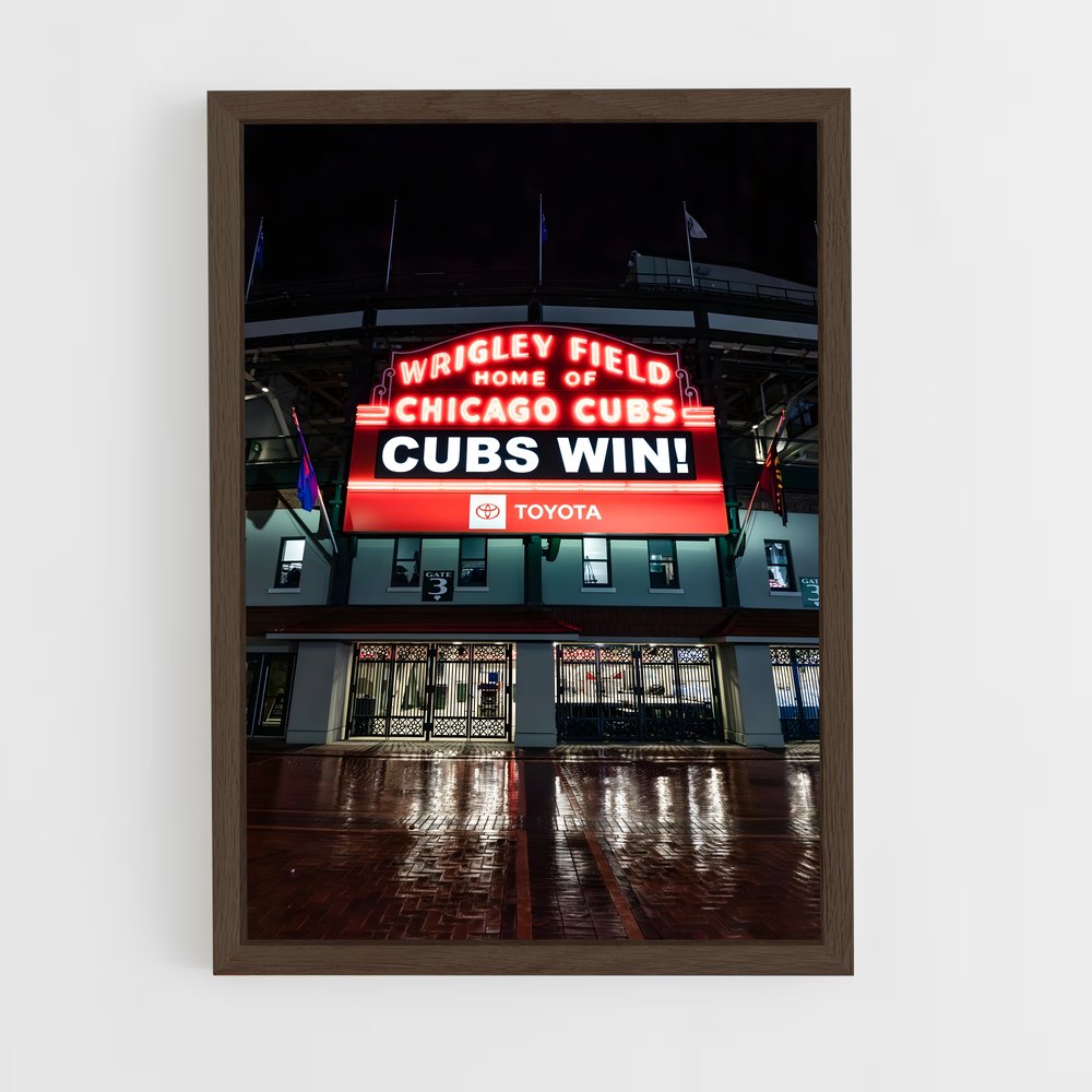 ap-chicago cubs-6 cadre Bois foncé