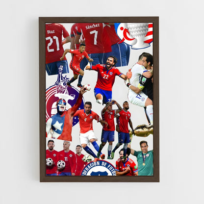 ap-chile national football team-4 cadre Bois foncé