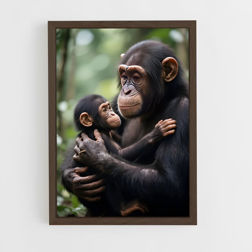ap-chimpanzee-10 cadre Bois foncé
