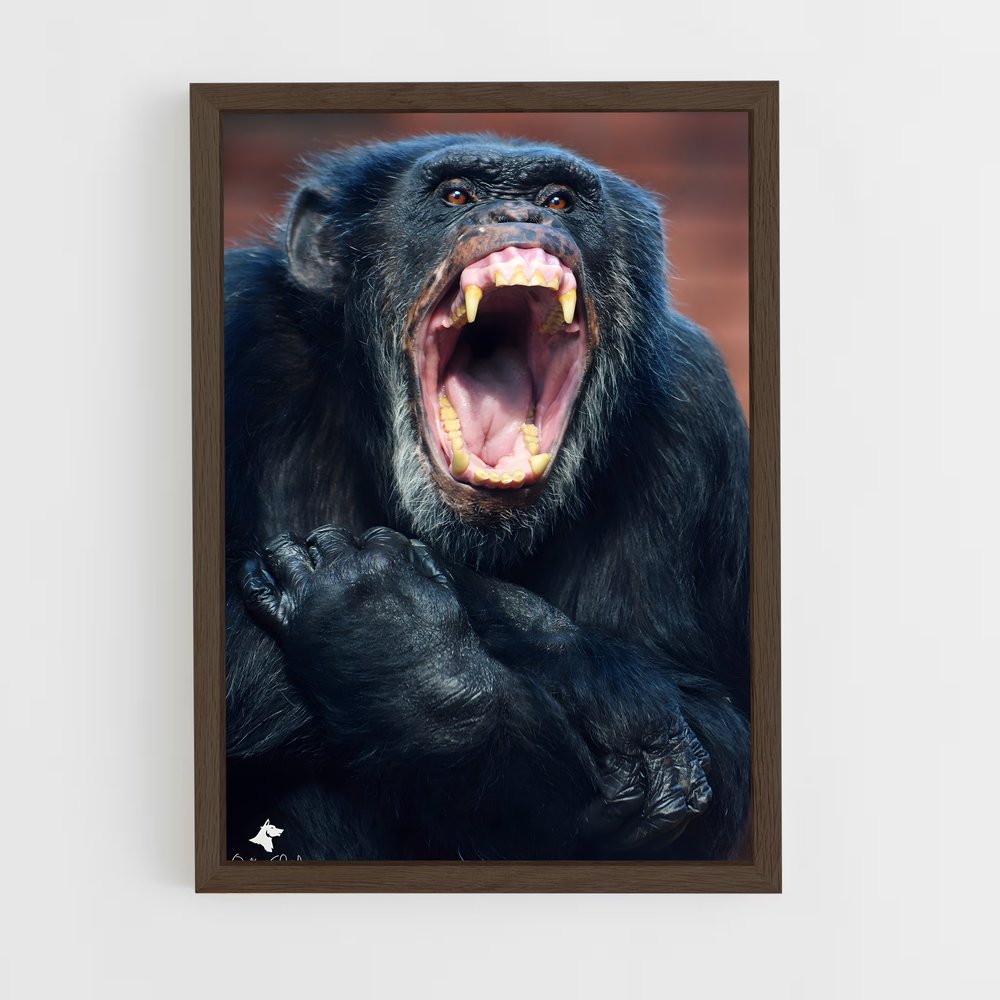 ap-chimpanzee-12 cadre Bois foncé