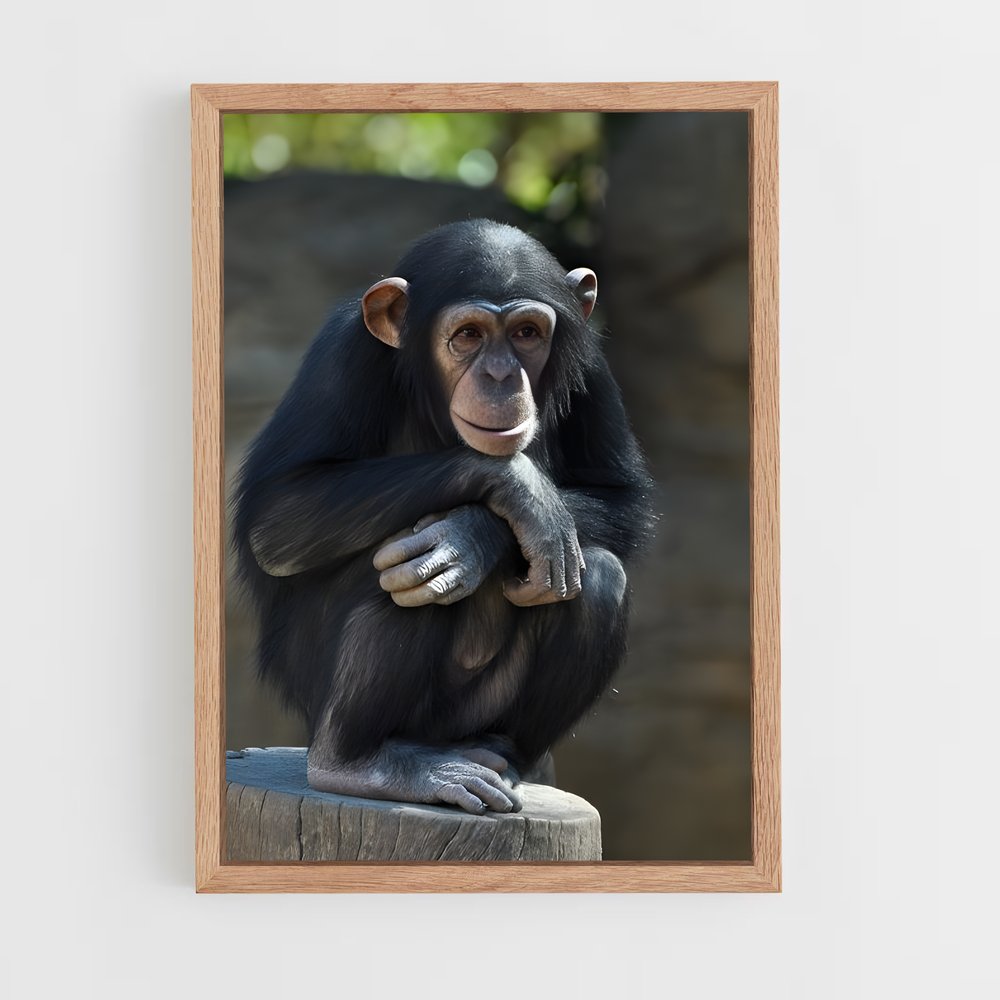 ap-chimpanzee-7 cadre Bois clair