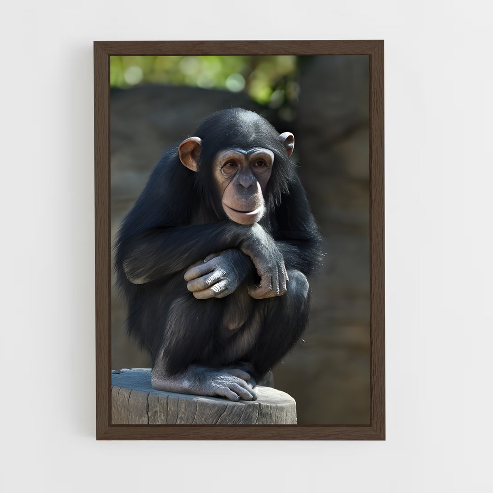 ap-chimpanzee-7 cadre Bois foncé