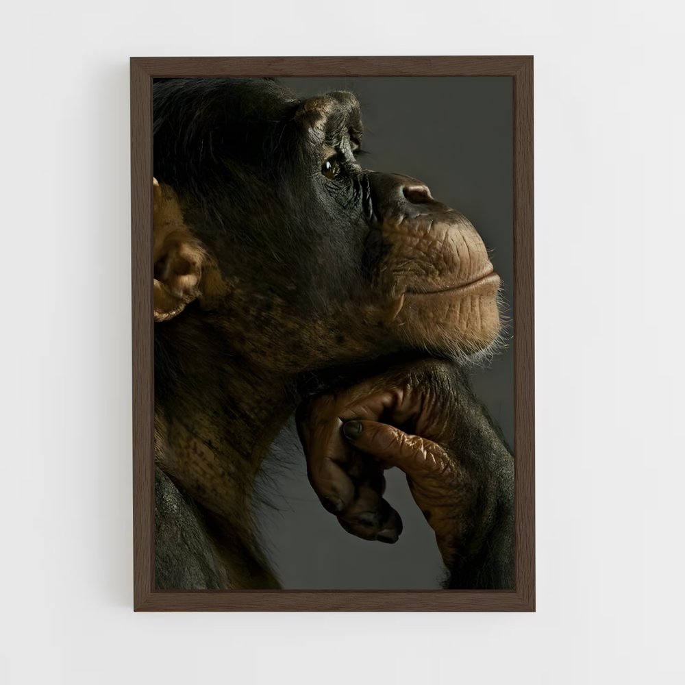 ap-chimpanzee-8 cadre Bois foncé