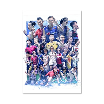 Poster Équipe Badminton Chinoise