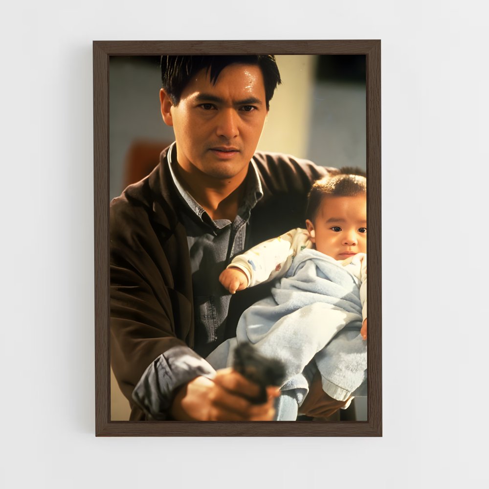 ap-chow yun-fat-4 cadre Bois foncé