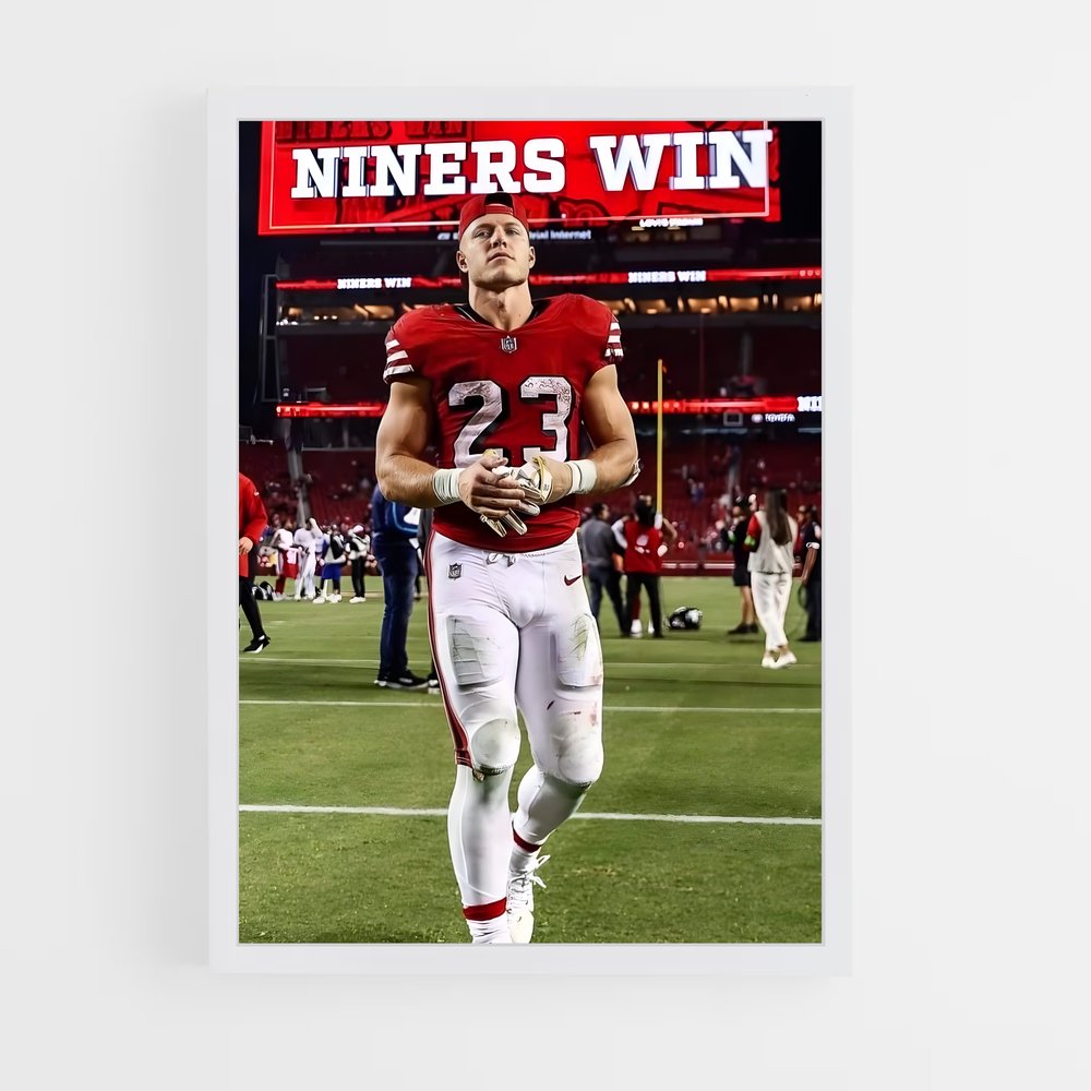 ap-christian mccaffrey-5 cadre Blanc