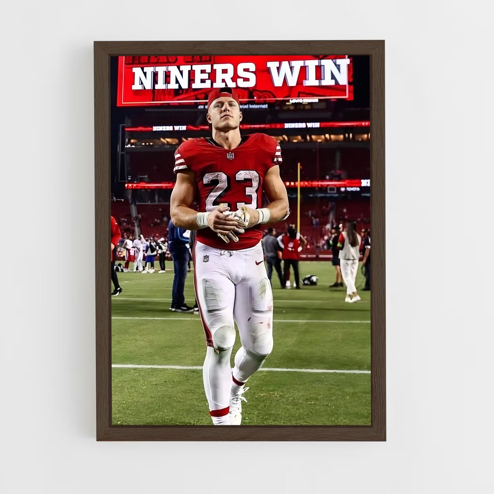 ap-christian mccaffrey-5 cadre Bois foncé