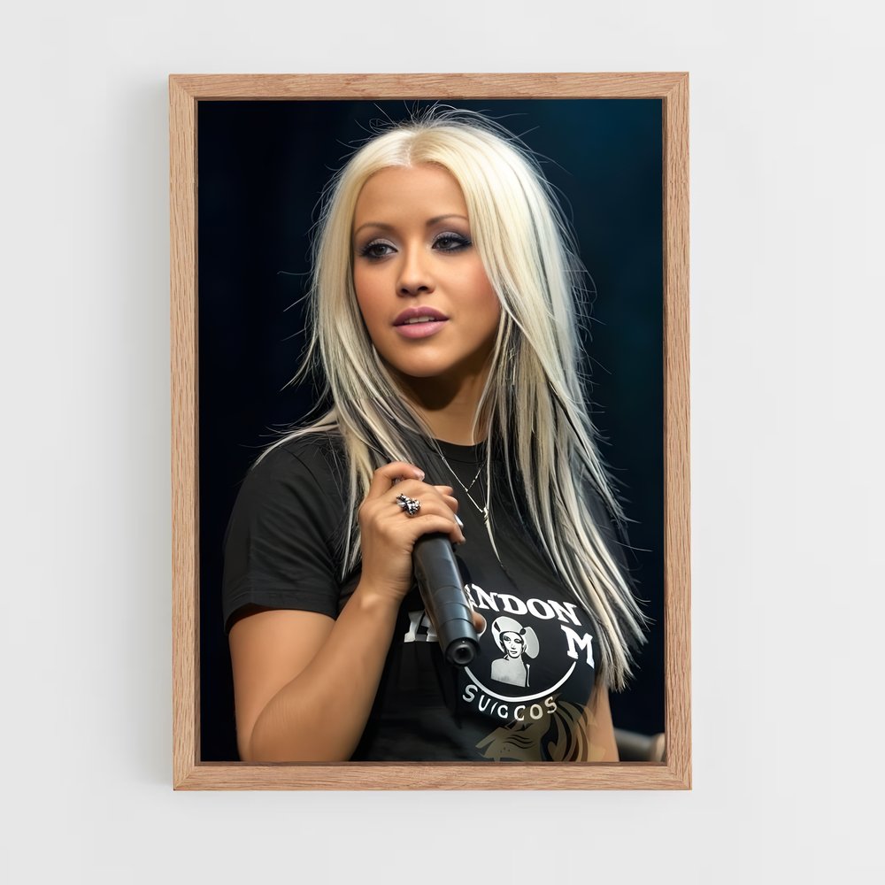 ap-christina aguilera-7 cadre Bois clair