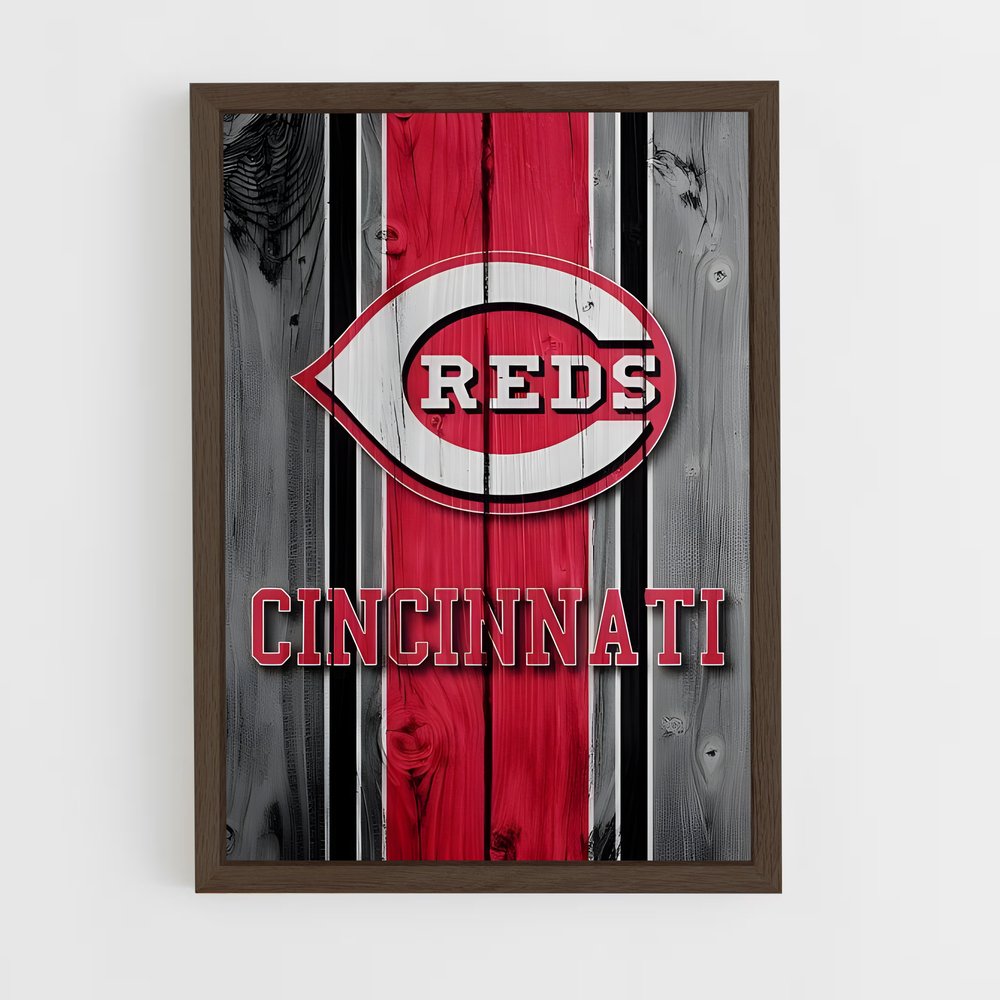 ap-cincinnati reds-5 cadre Bois foncé