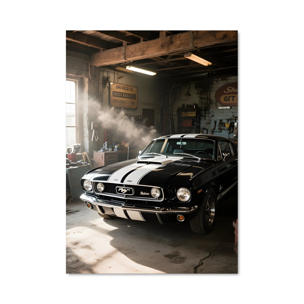 Poster Mustang en Fumée