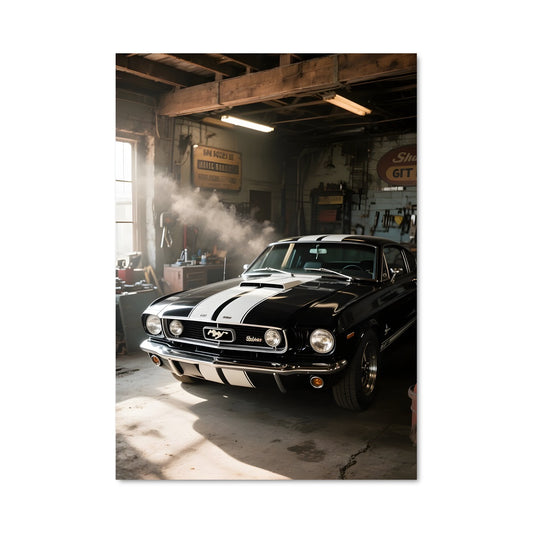 Poster Mustang en Fumée