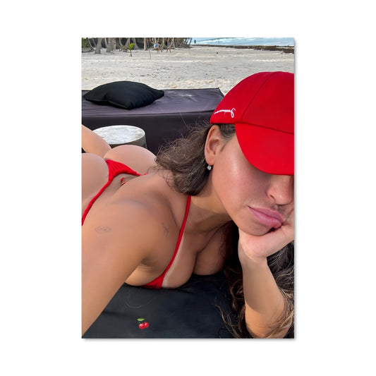 Poster Plage en Rouge