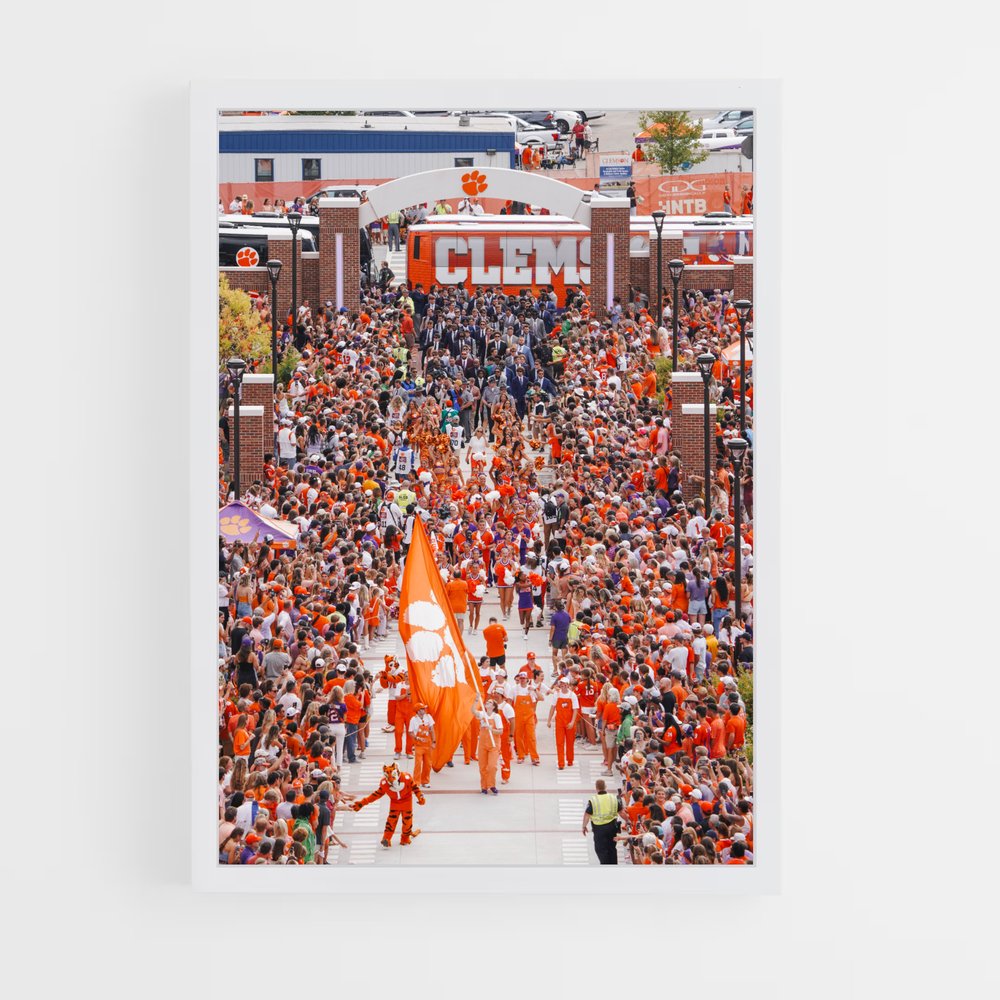 ap-clemson tigers-7 cadre Blanc