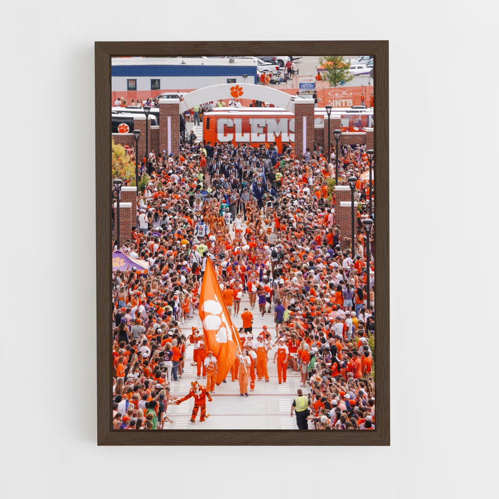 ap-clemson tigers-7 cadre Bois foncé