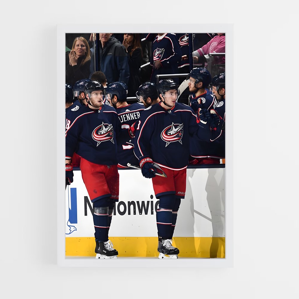 ap-columbus blue jackets-11 cadre Blanc