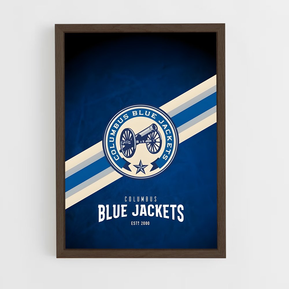ap-columbus blue jackets-5 cadre Bois foncé