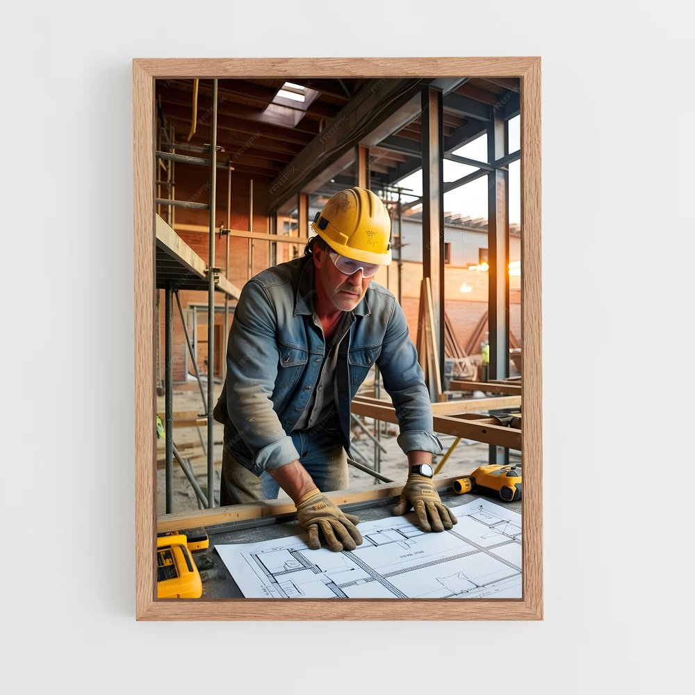 ap-construction worker-13 cadre Bois clair