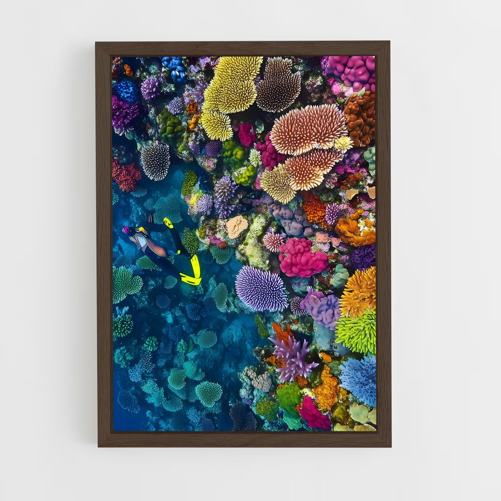 ap-coral reef-9 cadre Bois foncé