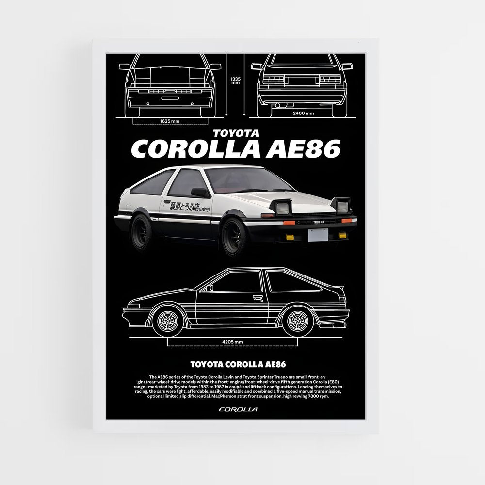 ap-corolla ae86-1 cadre Blanc