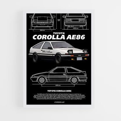 ap-corolla ae86-1 cadre Blanc