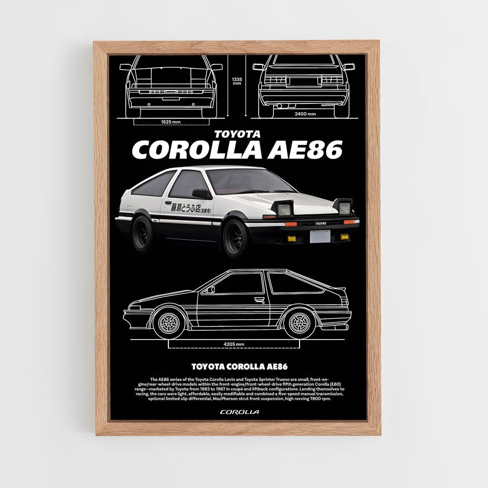 ap-corolla ae86-1 cadre Bois clair