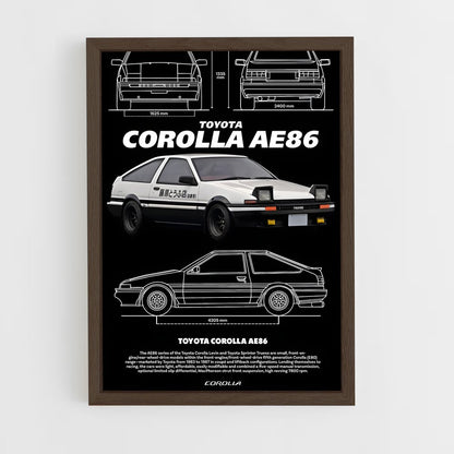 ap-corolla ae86-1 cadre Bois foncé