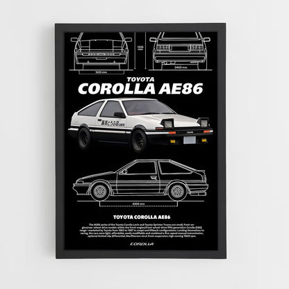 ap-corolla ae86-1 cadre Noir