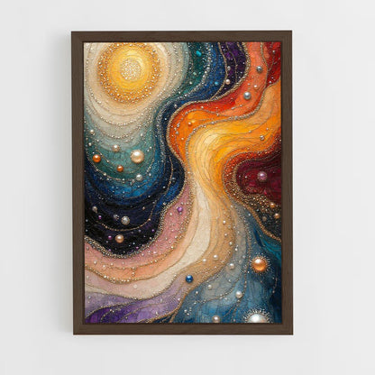 ap-cosmic abstract-6 cadre Bois foncé