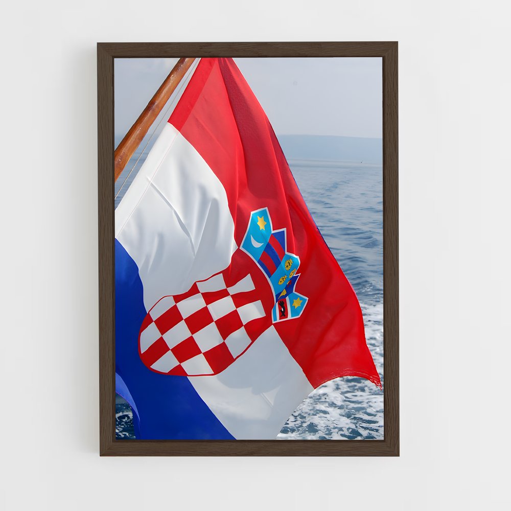 ap-croatia flag-1 cadre Bois foncé