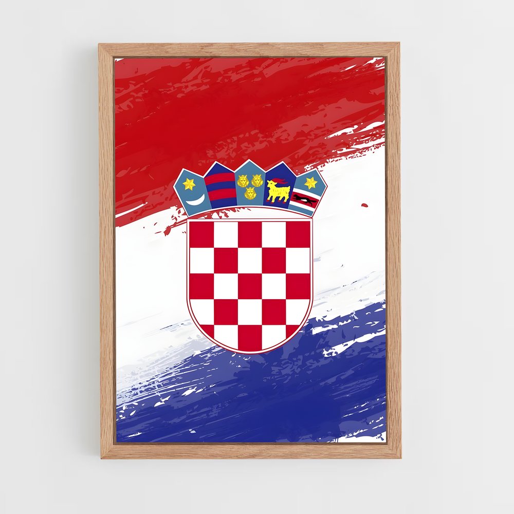 ap-croatia flag-2 cadre Bois clair