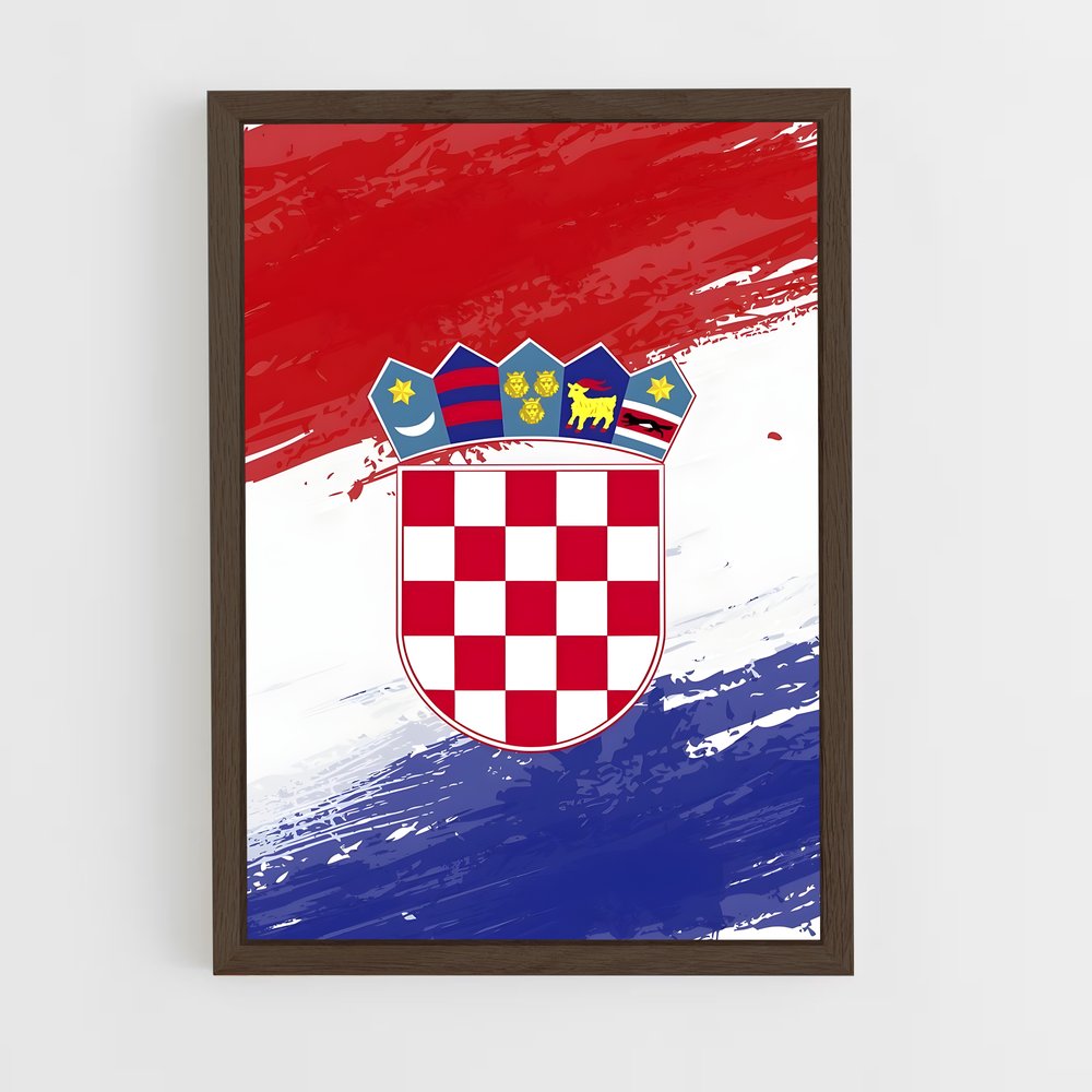 ap-croatia flag-2 cadre Bois foncé