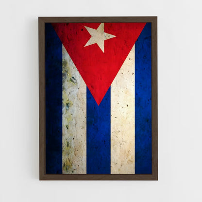 ap-cuba flag-1 cadre Bois foncé