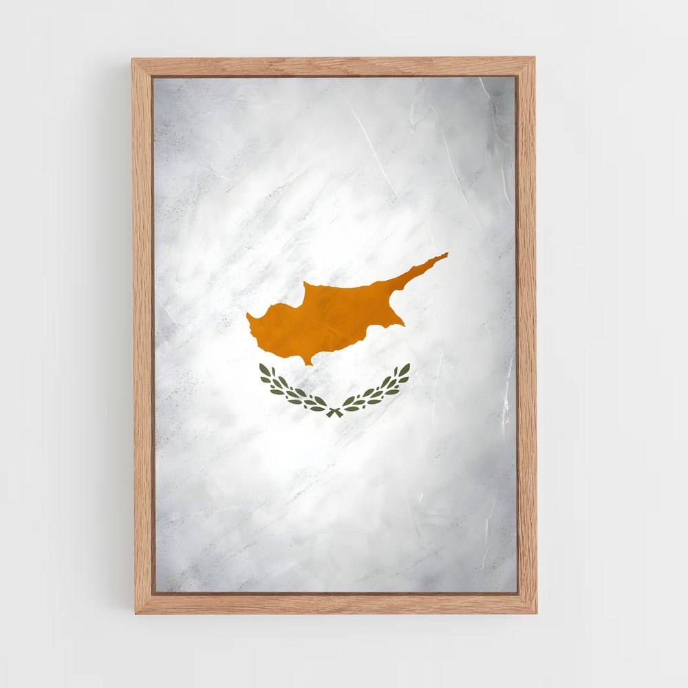 ap-cyprus flag-2 cadre Bois clair