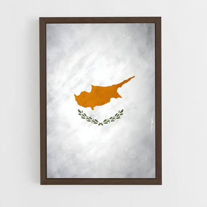 ap-cyprus flag-2 cadre Bois foncé