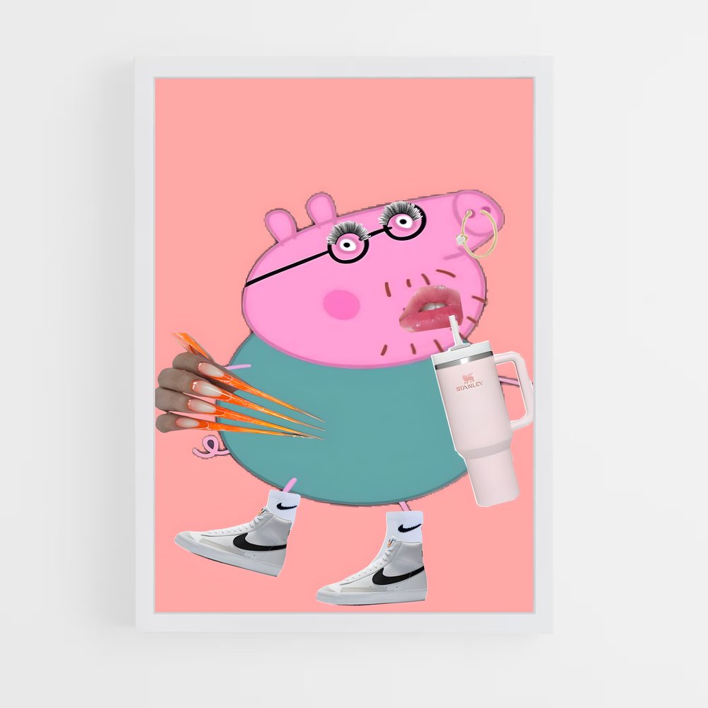 ap-daddy pig-1 cadre Blanc