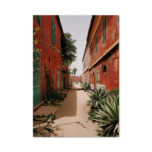 Poster Rue Rouge et Verdure