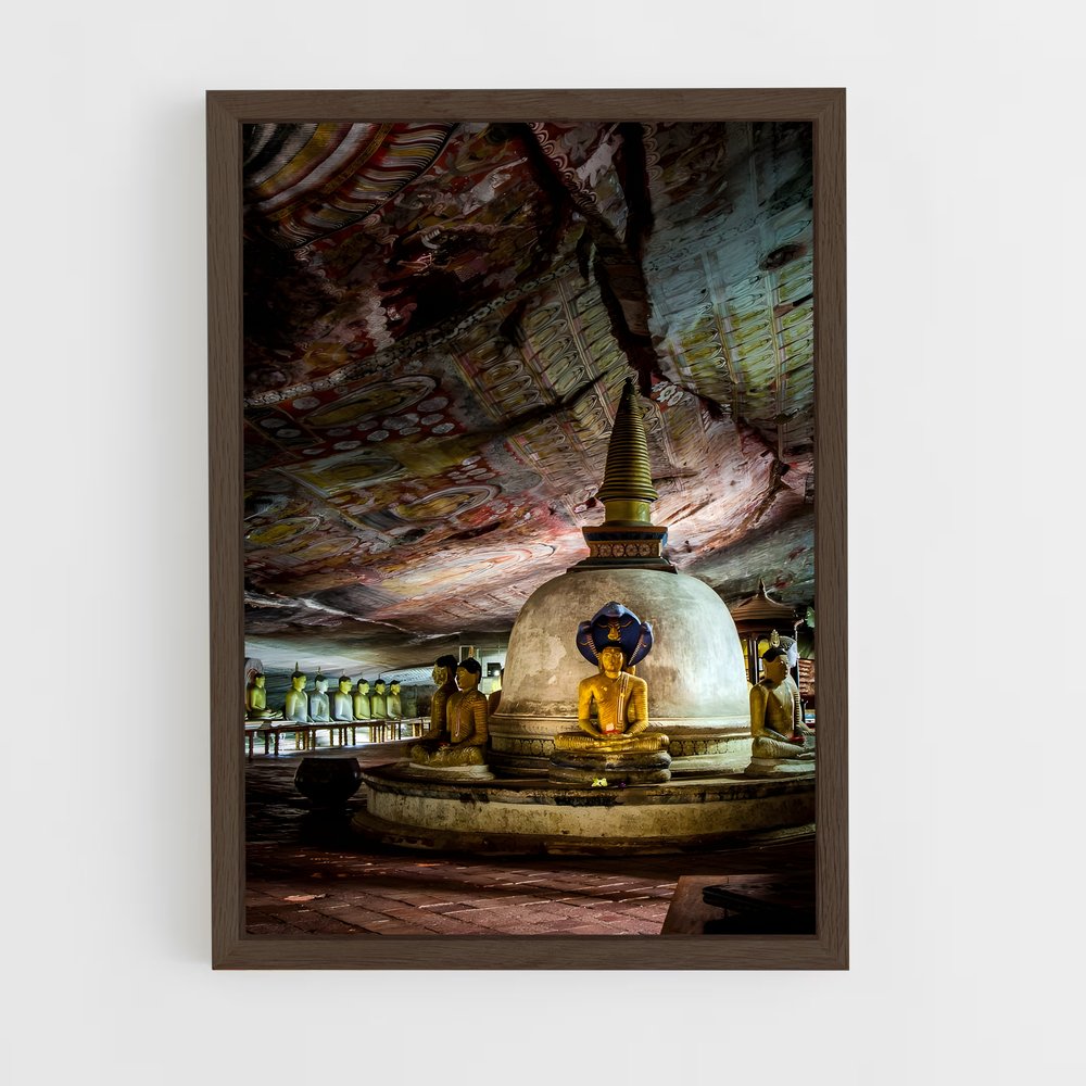 ap-dambulla cave temple-1 cadre Bois foncé