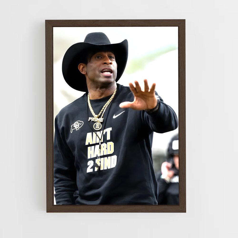 ap-deion sanders-8 cadre Bois foncé