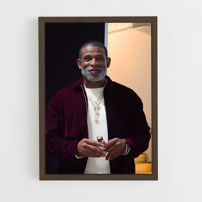 ap-deion sanders-9 cadre Bois foncé