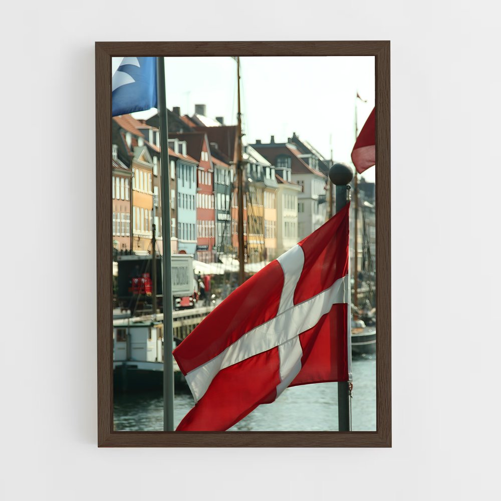 ap-denmark flag-2 cadre Bois foncé