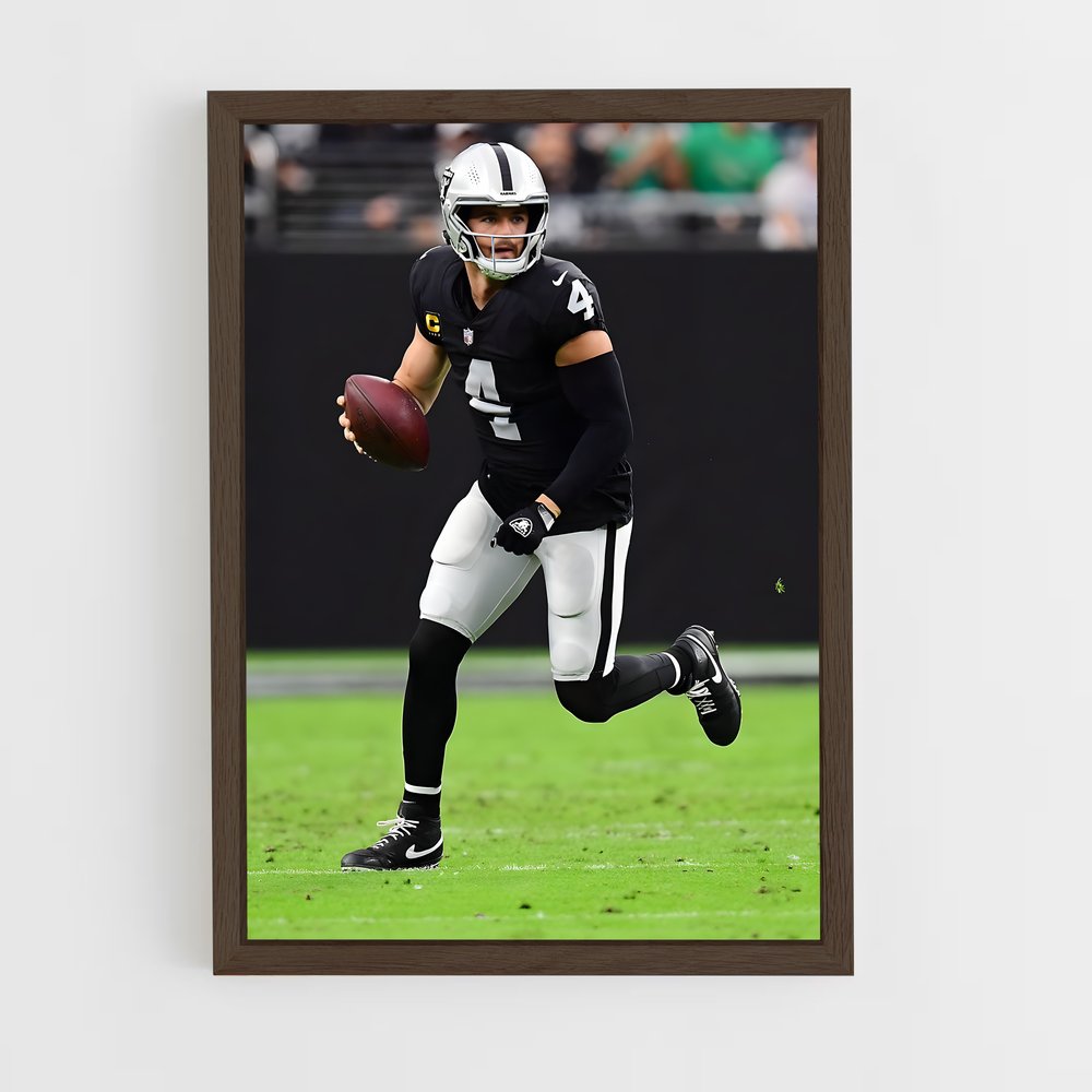 ap-derek carr-5 cadre Bois foncé