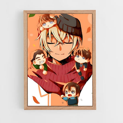 ap-detective conan-1 cadre Bois clair