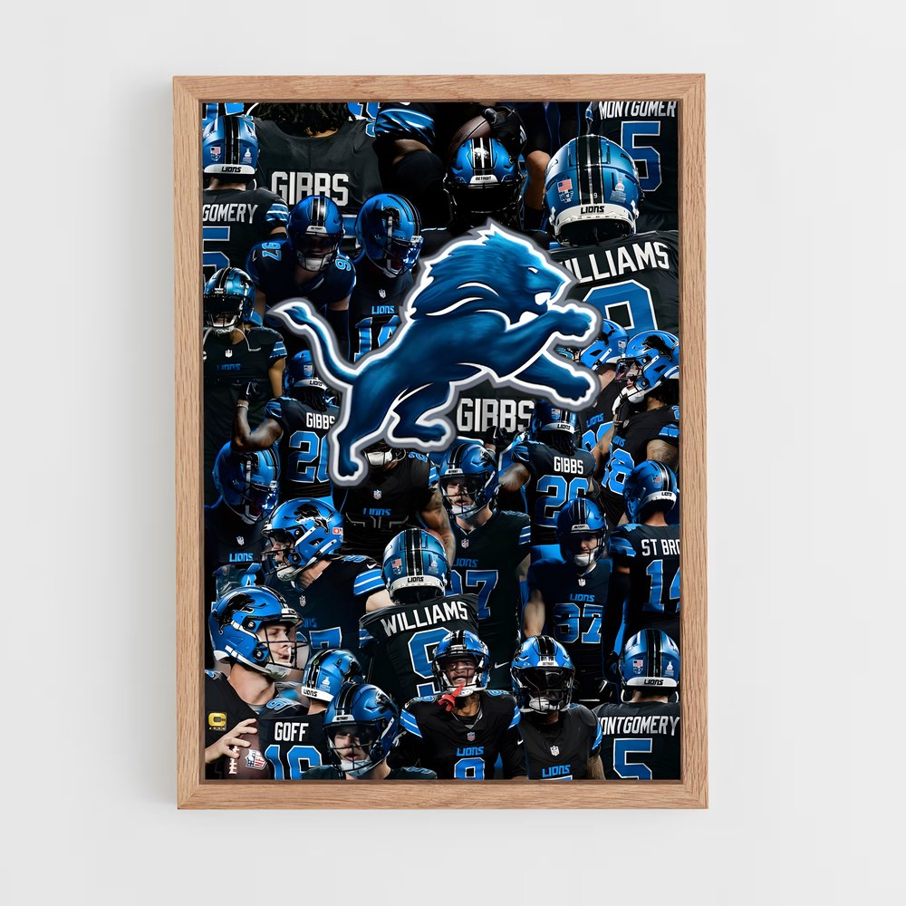 ap-detroit lions-1 cadre Bois clair