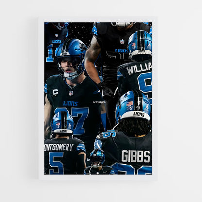 ap-detroit lions-5 cadre Blanc