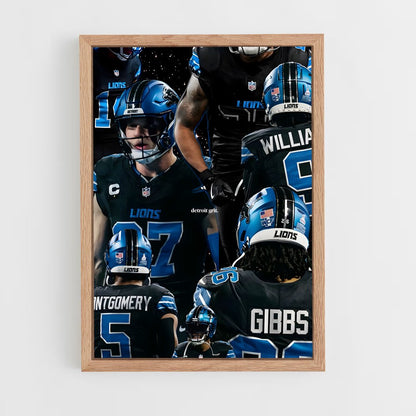 ap-detroit lions-5 cadre Bois clair