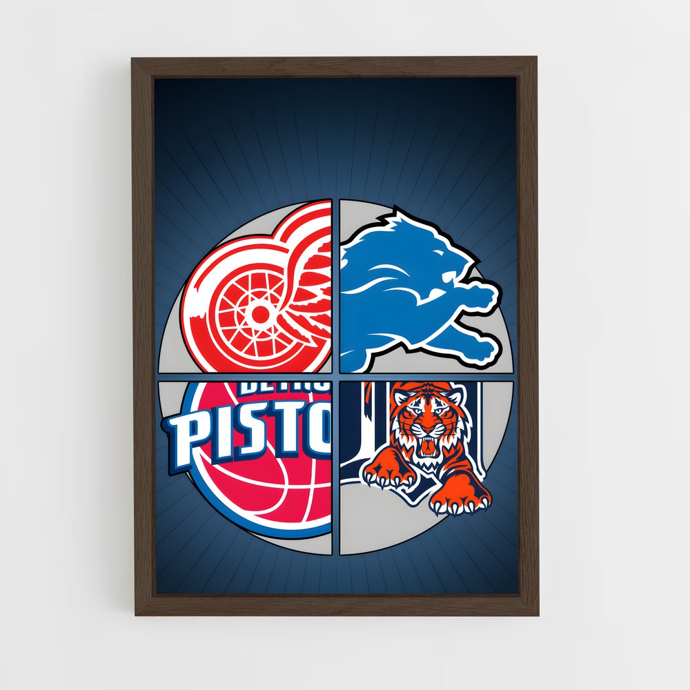 ap-detroit pistons-5 cadre Bois foncé