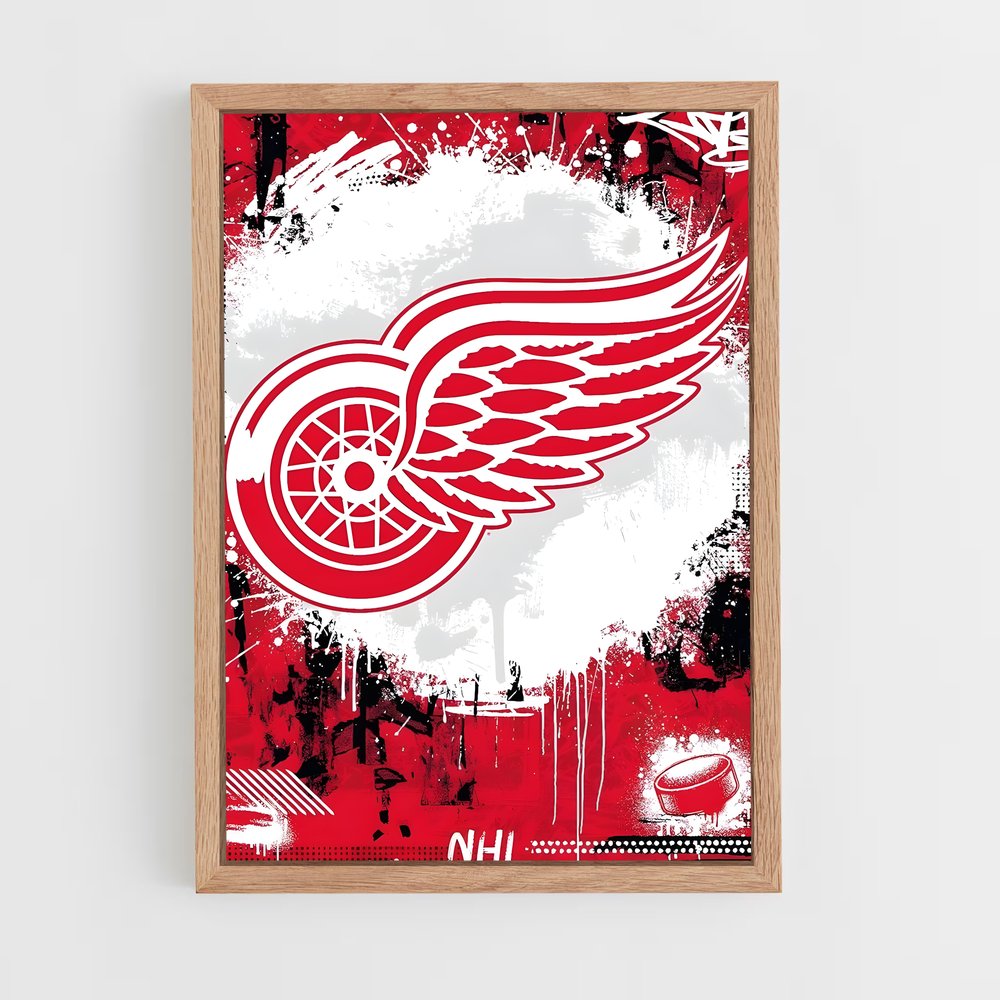 ap-detroit red wings-2 cadre Bois clair